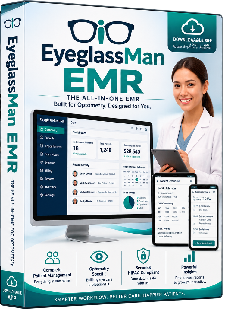 Eyeglass-Man EMR software box